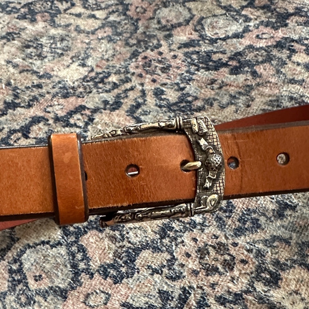 Martin Dingman Brown Leather Belt with Golf inspired Buckle